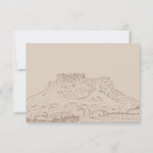 Invitation Mariage vintage brun architecture ancienne (Dos)