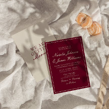 Mariage Vintage Burgundy & Crème Classe Argent Anc