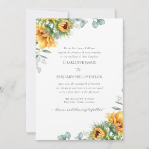 Invitation Mariage Vintage Charlotte Tournesols Rustiques