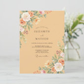 Invitation Mariage Vintage Chaud Abricot (Debout devant)