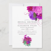 Invitation Mariage Vintage Chic Fuchsia et Violet (Devant)