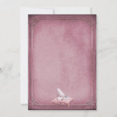 Invitation Mariage Vintage Cinderella Framboise & Or Rose (Dos)