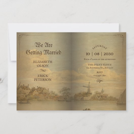 Invitation Mariage Vintage classique (Devant)
