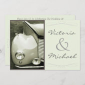 Invitation Mariage vintage classique de moteur (Devant / Derrière)
