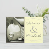 Invitation Mariage vintage classique de moteur (Debout devant)