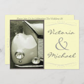 Invitation Mariage vintage classique de moteur (Devant / Derrière)