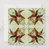 Invitation Mariage vintage, colibris et fleurs (Dos)