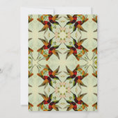 Invitation Mariage vintage, colibris et fleurs (Dos)