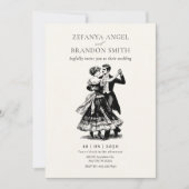 Invitation mariage vintage couple dansant (Devant)