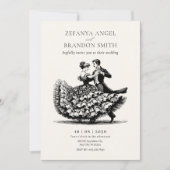 Invitation mariage vintage couple dansant (Devant)