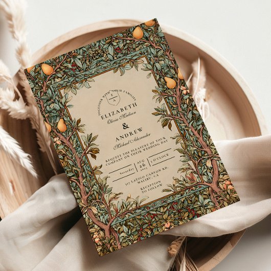 Invitation Mariage vintage dans un verger