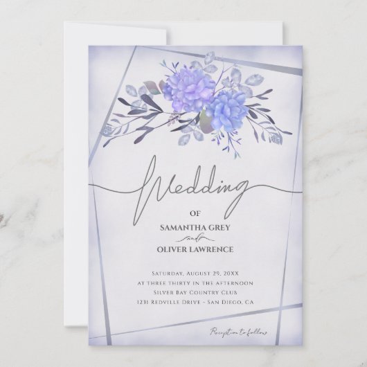 Invitation Mariage vintage d'aquarelle (Devant)