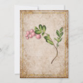 Invitation Mariage vintage de baies roses (Dos)