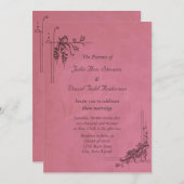 Invitation Mariage vintage de Bourgogne (Devant / Derrière)