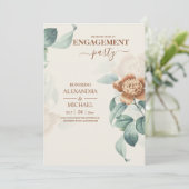 Invitation Mariage vintage de fleurs botaniques (Debout devant)