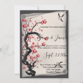 Invitation mariage vintage de fleurs de cerisier (Devant)