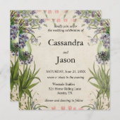 Invitation Mariage vintage de fleurs de printemps (Devant / Derrière)