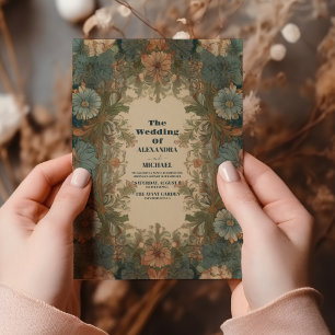 Invitation Mariage vintage de fleurs victoriennes