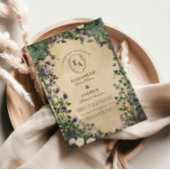 Invitation Mariage vintage de fleurs violettes