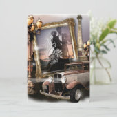 Invitation Mariage Vintage de gangsters damassés (Debout devant)