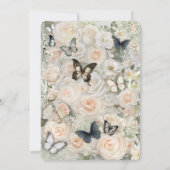 Invitation Mariage vintage de mesure des papillons botaniques (Dos)