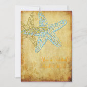 INVITATION MARIAGE VINTAGE DE STARFISH/PLAGE (Devant)
