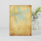 INVITATION MARIAGE VINTAGE DE STARFISH/PLAGE (Debout devant)