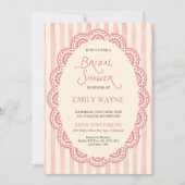 Invitation Mariage Vintage Dentelle Rose (Devant)