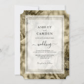 Invitation Mariage vintage doré (Devant)