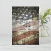 Invitation Mariage vintage du drapeau américain patriotique R (Debout devant)