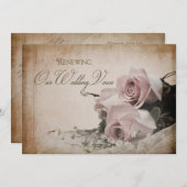 Invitation Mariage - vintage - Élégant (Devant / Derrière)