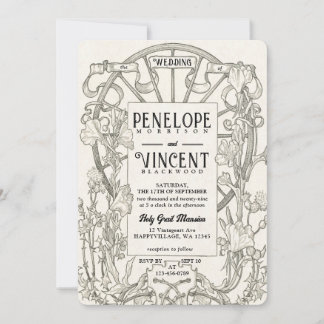 Invitation Mariage vintage et élégant
