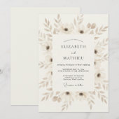 Invitation Mariage Vintage Ethéré à la Crème (Devant / Derrière)