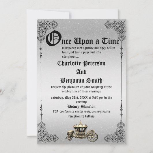 Invitation Mariage vintage Fairytale (Devant)