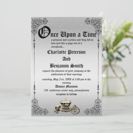 Invitation Mariage vintage Fairytale (Debout devant)