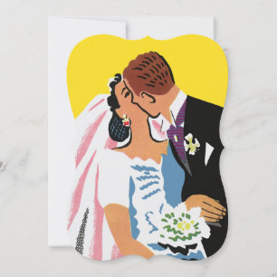 Invitation Mariage vintage, Fête des mariées de mariée rétro