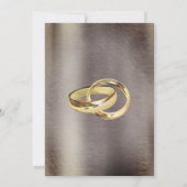 Invitation Mariage Vintage Feuille D'or Argent Laiton (Dos)