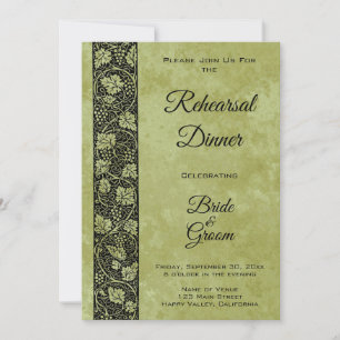 Invitation Mariage Vintage, Feuilles de vigne victoriennes