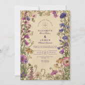 Invitation Mariage vintage Fleur sauvage Garden (Devant)