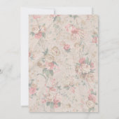 Invitation Mariage vintage fleuri féminin classique (Dos)