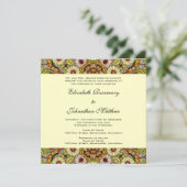 Invitation Mariage vintage, Fleurs de Jardin Papillons florau (Debout devant)