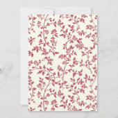 Invitation Mariage Vintage Fleurs Rouges et Vignes (Dos)