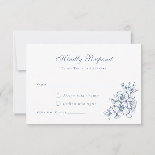 Invitation Mariage Vintage floral élégant RSVP (Devant)