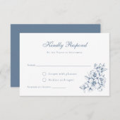 Invitation Mariage Vintage floral élégant RSVP (Devant / Derrière)