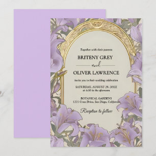 Invitation Mariage Vintage floral Violet William Morris