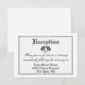 Invitation Mariage vintage formel noir blanc (Devant / Derrière)