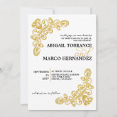 Invitation Mariage vintage Gold (Devant)