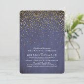 Invitation Mariage vintage Gold Confetti (Debout devant)