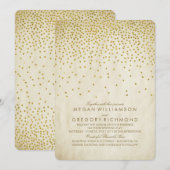 Invitation Mariage vintage Gold Confetti (Devant / Derrière)