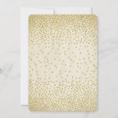 Invitation Mariage vintage Gold Confetti (Dos)